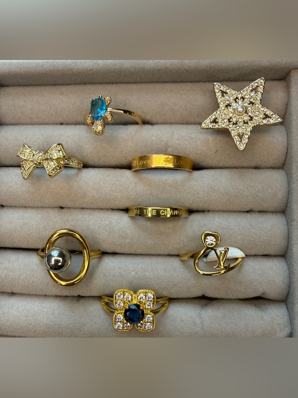 Lot of Gold Tone Rings-Unbranded